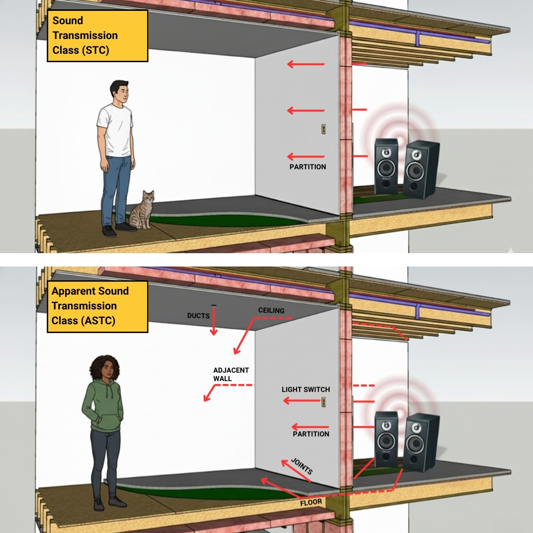 Sound Transmission Class (STC) VS Apparent Sound Transmission Class (ASTC)