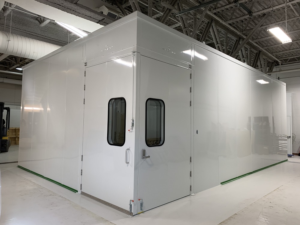 doors closed acoustic booth cold spray mecart