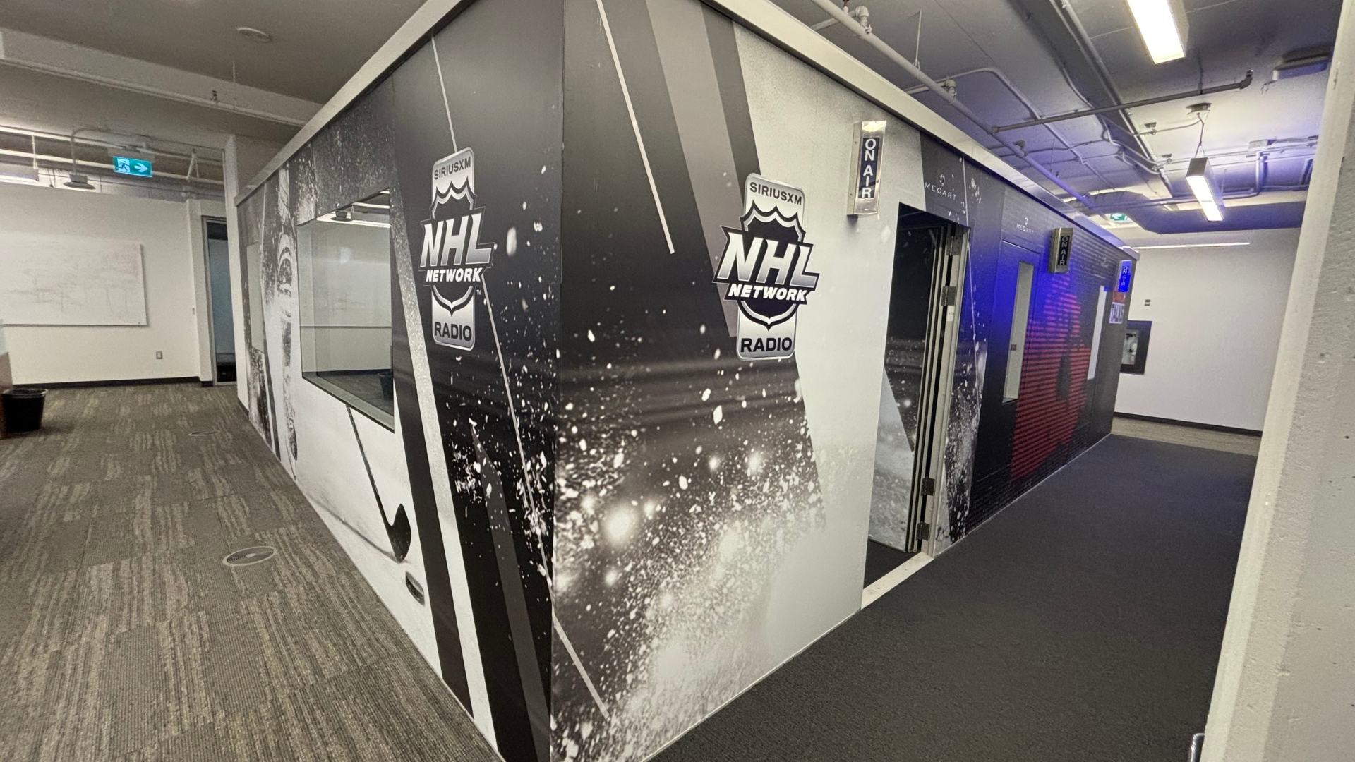 SiriusXM studio seen through MECART’s large glazed window